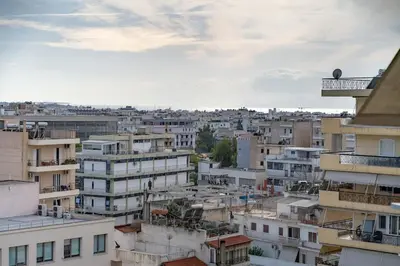 a view of a city with buildings at Sunlit Terrace 3BR Apartment - Tavros by ΜΡS in Athens