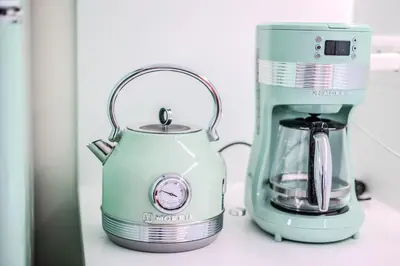 a light blue blender sitting on a counter at Monastiraki Center Stay in Athens