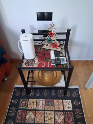 a coffee table with a christmas tree on it at B2 ACROPOLIs 2 in Athens