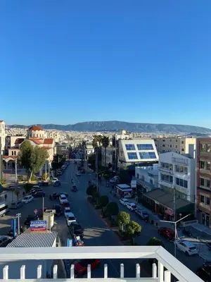 a view of a city street with cars and buildings at Sky5 Apartment in Athens