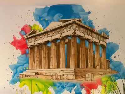 an illustration of the brandenburg gate at Artistic Luxury with Acropolis View in Psirri Monastiraki in Athens