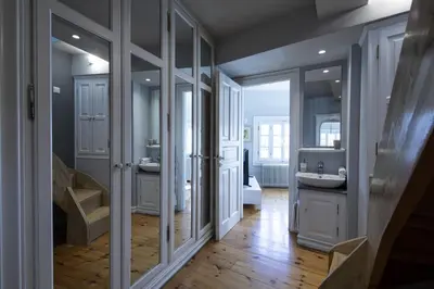 a bathroom with a sink and a mirror at Paul in Athens