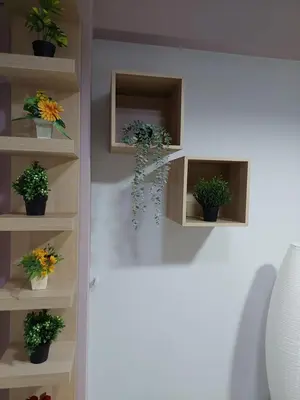 a room with shelves with potted plants on them at Gousa Urban Stay 2 Min Walk to Metro in Athens