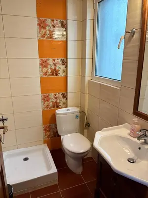 a bathroom with a toilet and a sink at Purerest villa room A en suite in Athens