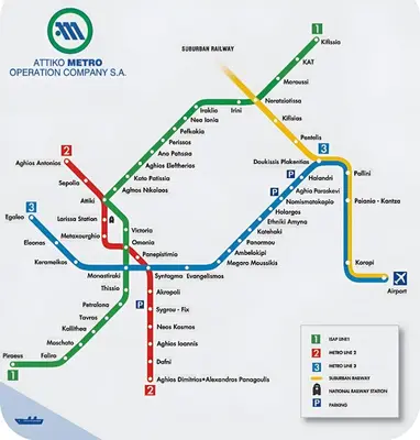 a map of the atlanta metro system at Zeas Meridian Suite Piraeus Athens in Piraeus