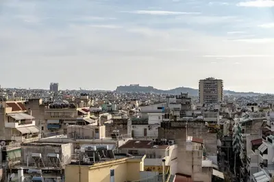 a city view of a city with buildings at Family 2BRM Flat in Patissia-Acropolis View by ΜΡS in Athens