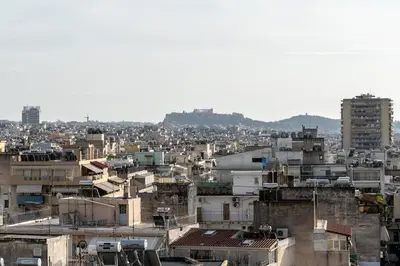 a view of a city with buildings at Family 2BRM Flat in Patissia-Acropolis View by ΜΡS in Athens