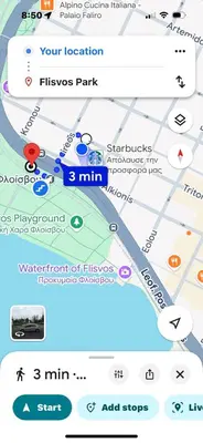 a screenshot of a cell phone with a map at Sweet Apartment By The Sea in Athens