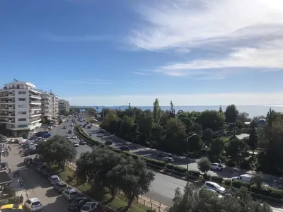an aerial view of a busy city street with cars at Sweet Apartment By The Sea in Athens