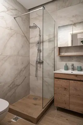 a bathroom with a shower and a toilet and a sink at Athens Urban Vibes 5 Cozy Balcony Renovated in Athens