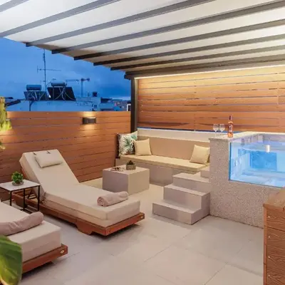 Elysium Heated Jacuzzi with Acropolis View
