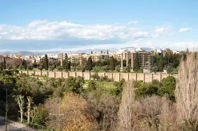 a view of a city with buildings and trees at Crystal Parthenon - Luxury Design Apartment near Acropolis in Athens