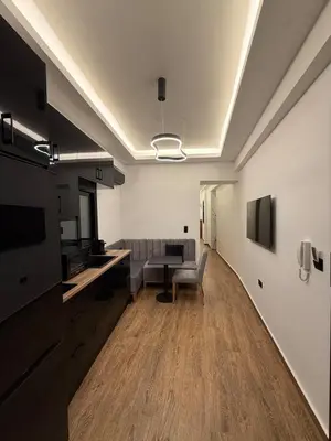 a living room with a couch and a television at City Center Jacuzzi Lux 2master BD apartment in Athens