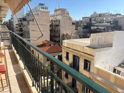 a view from the balcony of a building at Pireaus Center Apartment in Piraeus