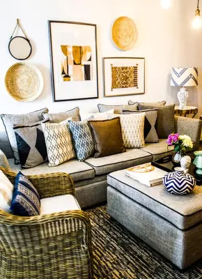 a living room with a couch and chairs at 5inAthens in Athens