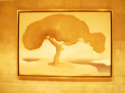 a framed picture of a tree on a wall at Hotel Niki Piraeus in Piraeus