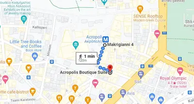 a map of the apple campus with parking spots at Acropolis Boutique Suite in Athens