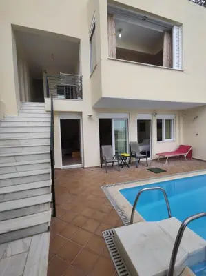a view of a house with a swimming pool at Private pool & Panorama View on Athens center Hill in Athens