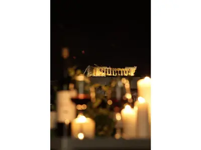 an image of the eiffel tower with candles at Athens View Loft - 01 in Athens
