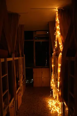an empty room with lights on the walls at Acropolis View Dream in Athens