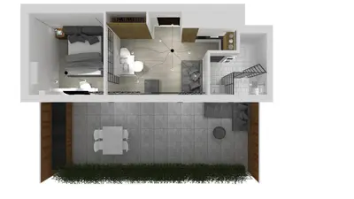 a floor plan of a bedroom and a living room at Athens View Loft - 03 in Athens