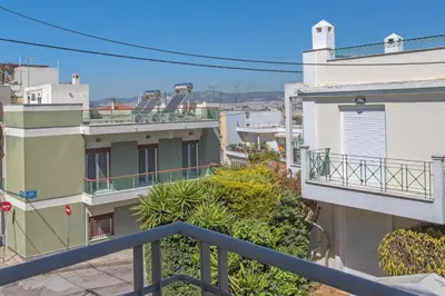 a view from the balcony of a building at Townhouse in the Historical Centrer of Athens in Athens