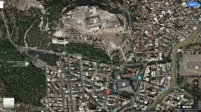 a map of a city with houses and buildings at Acropolis Apartment with a unique view in Athens