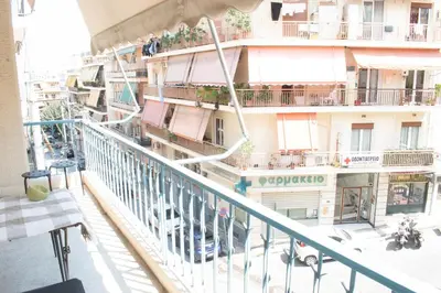 a view from the balcony of a building at Apartment Vresthenis in Athens