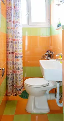 a bathroom with a toilet and a sink at Central 6th Floor Studio Near Metro & View&200mbps in Athens