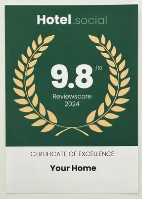 a certificate of excellence with a laurel wreath at Your Home in Athens