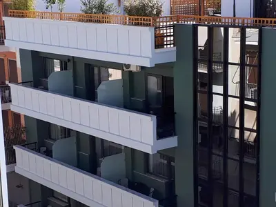 an overhead view of an apartment building with balconies at Be My Guest Athens in Athens