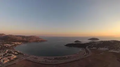 an aerial view of a body of water at Surfers' Cottage in Anavissos
