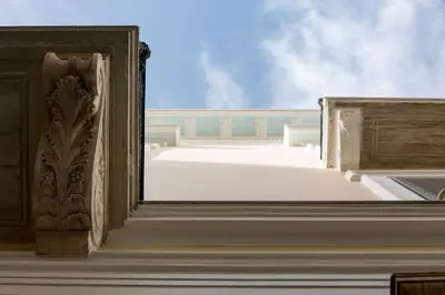 an open window with a view of a building at Vol.5 in Athens