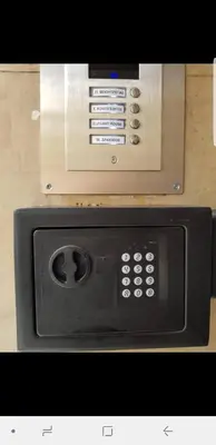 a close up of a microwave oven with a control panel at Elegant House Under Acropolis in Athens