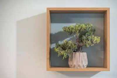 a plant in a vase sitting on a shelf at Boutique Acropolis Apartment by Cloudkeys - Just 5 minutes walk to Acropolis Museum in Athens