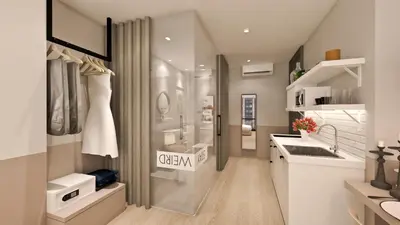 a large bathroom with a sink and a shower at Great Living Apartments in Athens