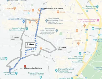 a map of the city of amsterdam at Na'maste Apartments in Athens