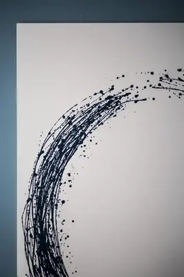 a drawing of a wave on a white background at Stylish Syntagma apartment in Athens