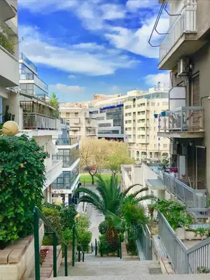a view of a city with tall buildings at Walk to Markets from a Cozy Studio by Cielo Homes in Athens