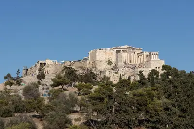 a view of the acropolis of athens from atop a mountain at Meros - Athenian Residencies in Athens