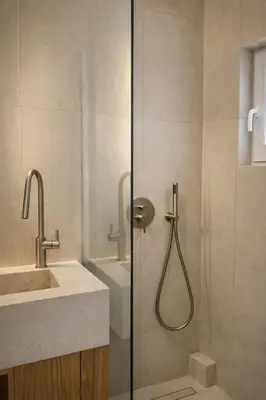 a bathroom with a shower and a sink at Elegant Plaka Retreat by Liberty's Canvas in Athens