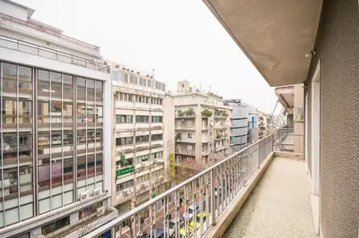 a view from a balcony of a building at Victoria Queens Paradise Apartments in Athens