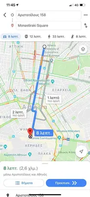 a screenshot of a map of a subway at Central flat - 2 Metro stops from ACROPOLIS-PLKA in Athens