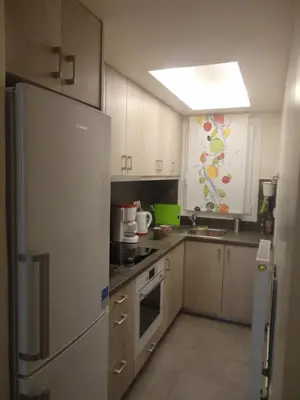 a kitchen with a refrigerator and a stove at Athenian Center Athens Kolonaki in Athens