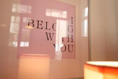 a glass door with the words believe in yourself on it at Live in Athens, THISEIO Historic House in Athens