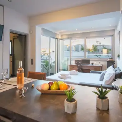 5th flr Boho studio @ Exarheia w/ balcony