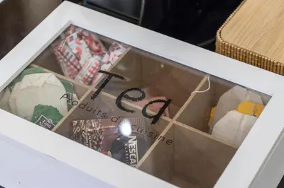 a white box with food inside of it at Lycabettus Exclusive Apartments in Athens