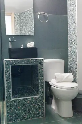 a bathroom with a toilet and a sink at Athens City Themis 2 in Athens