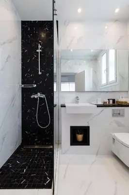 a bathroom with a shower and a sink at Classy Luminous 1BD Apartment in Kolonaki by UPSTREET in Athens
