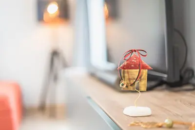 a small toy house sitting on top of a table at Athens Tower Boutique Apartment in Athens